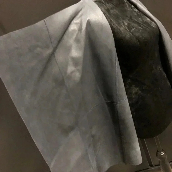 Bagatelle Genuine Leather,Waterfall Drape, Open front,butter soft,Navy Jacket - Picture 5 of 10